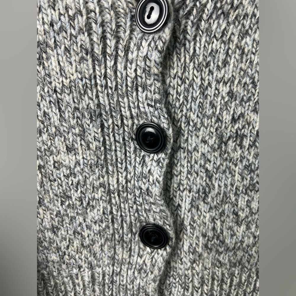 Loft Wool Blend Gray Marble Shawl Collar Cardigan Fall Winter Office - Picture 4 of 12